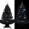 Image de vidaXL Arbre de Noël Neigeux avec Base de Parapluie Décoration de Noël Sapin Artificiel Salon Salle de Séjour Maison Intérieur Noir 140 cm PVC
