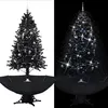 Image de vidaXL Arbre de Noël Neigeux avec Base de Parapluie Décoration de Noël Sapin Artificiel Salon Salle de Séjour Maison Intérieur Noir 190 cm PVC