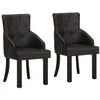 Image de Lot de 2 chaise vidaxl interieur empilable non pliable en bois massif H. 95 cm noir