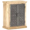 Image de Buffet avec portes en acier 60x35x75 cm Bois de manguier solide