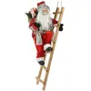 Image de H & S Collection, Décorations de Noël, Père Noël décoratif sur une échelle, 25 x 30 x 65 cm