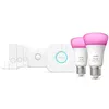 Image de Kit de démarrage 2 ampoules connectées Philips Hue White et Color Ambiance E27 9 W avec capteurs de contact Blanc