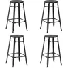 Image de Tabourets de bar lot de 4 noir acier