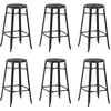 Image de Tabourets de bar lot de 6 noir acier