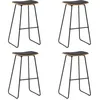 Image de vidaXL 4x Tabourets de Bar Chaise de Pub Tabouret de Comptoir Siège de Bistro Chaise de Comptoir Salle à Manger Cuisine Noir Similicuir