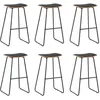Image de vidaXL Lot de 6 Tabourets de Bar, Chaise de Pub, Siège de Bistrot, Meuble de Salle à Manger Cuisine Salon Maison Intérieur, Noir Similicuir