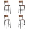 Image de Lot de 4 chaise de bar Vidaxl H. 116.5 cm empilable non pliable interieur en acier noir
