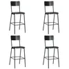Image de Lot de 4 chaise de bar vidaxl interieur empilable non pliable en acier H. 116.5 cm noir
