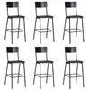 Image de Lot de 6 chaise de bar vidaxl H. 116.5 cm empilable non pliable interieur en acier noir
