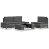 Image de Salon de jardin 4 pcs Résine tressée Gris