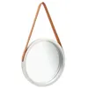 Image de vidaXL Miroir mural avec sangle 40 cm Argenté 320362
