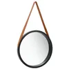Image de vidaXL Miroir mural avec sangle 40 cm Noir 320363