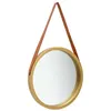 Image de vidaXL Miroir mural avec sangle 50 cm Doré 320365