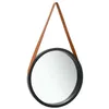 Image de vidaXL Miroir mural avec sangle 50 cm Noir 320367
