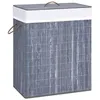 Image de vidaXL Panier à linge avec 2 sections bambou gris 100 L 320742