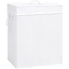 Image de vidaXL Panier à linge avec 2 sections bambou blanc 100 L 320744