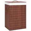 Image de vidaXL Panier à linge avec 2 sections bambou marron 72 L 320747