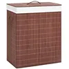Image de vidaXL Panier à linge avec 2 sections bambou marron 100 L 320748