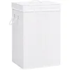 Image de vidaXL Panier à linge avec une seule section bambou blanc 320751