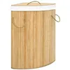 Image de vidaXL Panier à linge d'angle Bambou 60 L