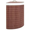 Image de vidaXL Panier à linge d'angle Bambou Marron 60 L