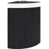 Image de vidaXL Panier à linge d'angle Bambou Noir 60 L