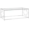Image de Table basse Argenté 120x60x45 cm Acier inoxydable et verre