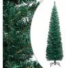 Image de Sapin de noël artificiel mince avec support vert 180 cm pvc
