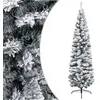 Image de vidaXL Sapin de Noël artificiel mince flocon de neige vert 180 cm PVC