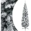 Image de vidaXL Sapin de Noël artificiel mince flocon de neige vert 240 cm PVC