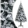 Image de Sapin de noël artificiel à flocons de neige vert 150 cm pvc
