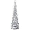 Image de vidaXL Sapin de Noël Artificiel Escamotable Décoration de Noël Arbre Artificiel Salon Salle de Séjour Maison Intérieur Argenté 150 cm PET