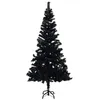 Image de vidaXL Sapin de Noël artificiel avec support Noir 150 cm PVC