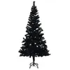 Image de vidaXL Sapin de Noël Artificiel avec Support Décoration de Noël Arbre Artificiel Salon Salle de Séjour Maison Intérieur Noir 180 cm PVC