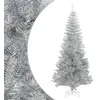 Image de vidaXL Sapin de Noël Artificiel avec Support Décoration de Noël Arbre Artificiel Salon Salle de Séjour Maison Intérieur Argenté 210 cm PET