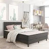 Image de vidaXL Boxspring stof donkergrijs 180x200 cm3054718