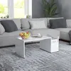 Image de Table basse Blanc 90x45x35 cm bois d'ingénierie