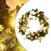 Image de vidaXL Couronne de Noël avec lumières LED Noir 60 cm PVC, couronnes, couronnes de Noël avec décoration, ornements de 321518