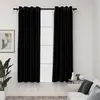 Image de vidaXL Rideaux occultants Aspect lin avec oeillets 2 pcs Noir 140x175cm