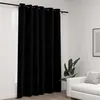 Image de vidaXL Rideau occultant Aspect de lin avec oeillets Noir 290x245 cm