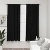 Image de vidaXL 2x Rideaux Occultants Aspect Lin avec Crochets Rideaux de Fenêtre Salon Salle de Séjour Chambre à Coucher Intérieur Anthracite 140x175 cm