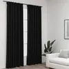 Image de vidaXL Gordijnen linnen verduisterend haken 2 st 140x225 cm antraciet321165