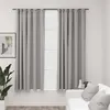 Image de vidaXL Rideaux occultants aspect lin avec crochets 2pcs Gris 140x175cm