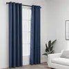 Image de Rideaux occultants Aspect lin avec oeillets 2 pcs Bleu 140x225cm