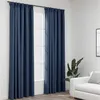 Image de vidaXL Gordijnen linnen-look verduisterend haken 2 st 140x225 cm blauw321181