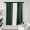Image de vidaXL Rideaux occultants Aspect lin avec oeillets 2 pcs Vert 140x175cm