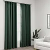 Image de vidaXL Rideaux occultants aspect lin avec crochets 2pcs Vert 140x245cm