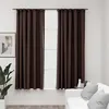 Image de vidaXL Gordijnen linnen-look verduisterend haken 2 st 140x175 cm taupe321204