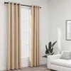 Image de vidaXL Rideaux occultants Aspect lin avec oeillets 2pcs Beige 140x245cm