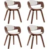 Image de Lot de 4 chaise vidaxl interieur non pliable en bois H. 71.5 cm blanc